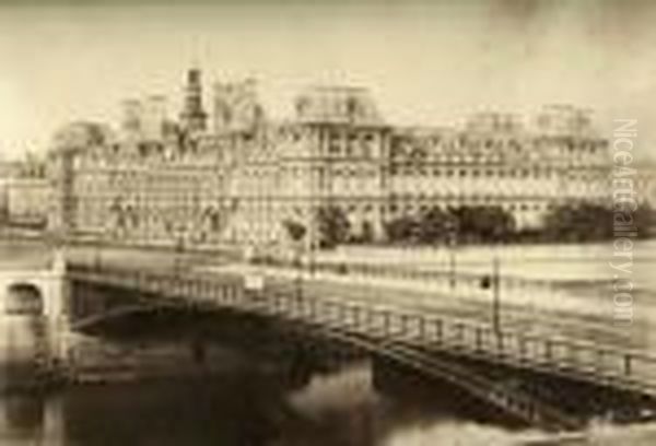 Paris : La Madeleine Oil Painting by Edouard Denis Baldus