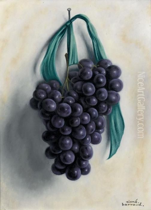 Stillleben Mit Weintrauben An Grunem Band Oil Painting by Aime Barraud