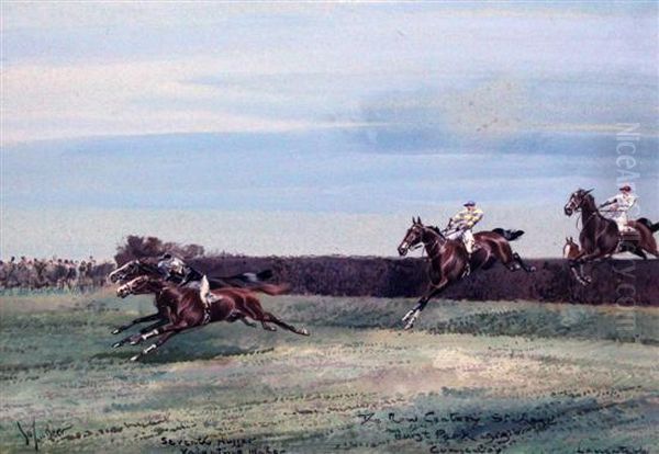 The New Century Steeplechase Oil Painting by John Axel Beer