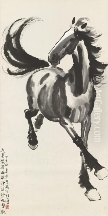 Galloping Stallion Oil Painting by Xu Beihong