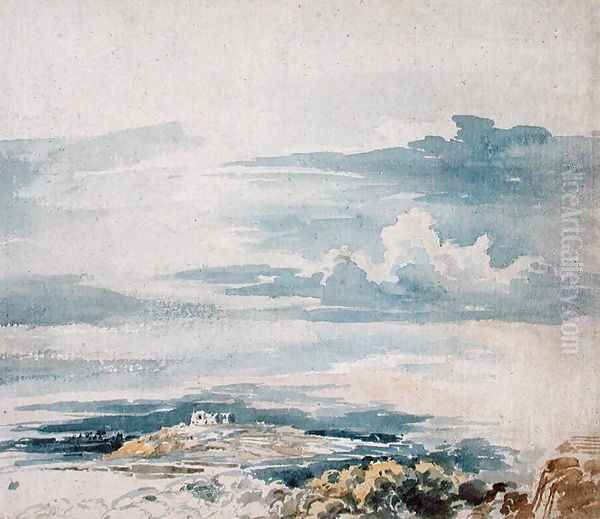 Landscape with a Castle on a Hill Oil Painting by James Ward