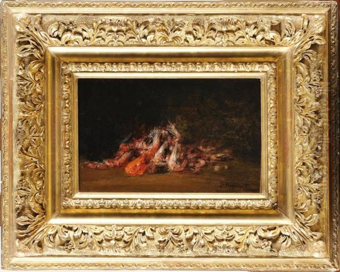 Nature Morte Aux Crevettes Oil Painting by Denis Pierre Bergeret