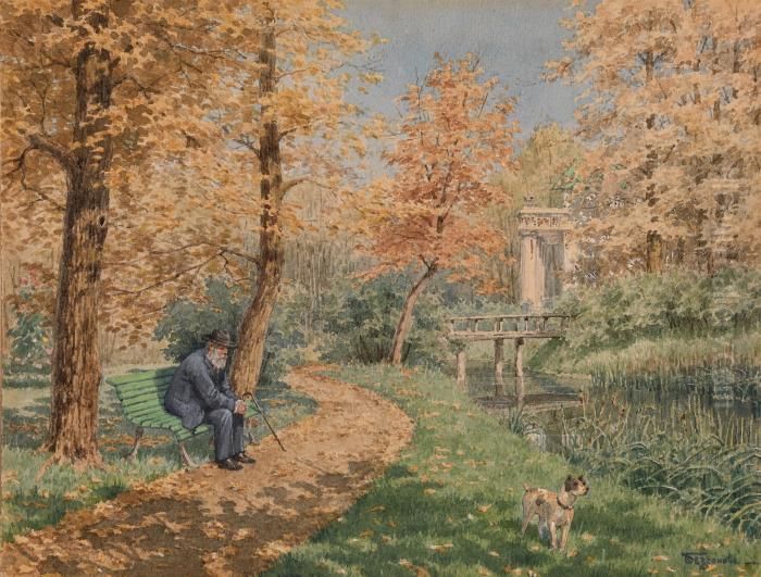 A Group Of Three Country Scenes Oil Painting by Boris Vasilievich Bessonov