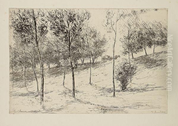 Vue De Provins Au Grand Arbre Oil Painting by Jacques Beurdeley