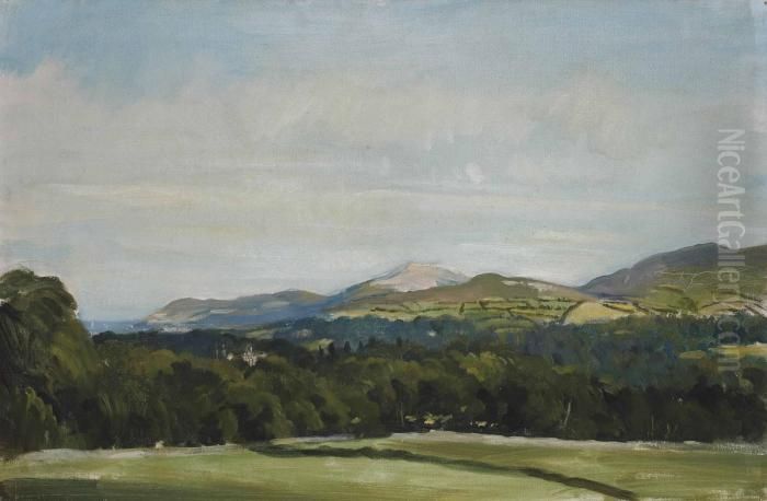 Brayhead And The Little Sugarloaf, Co. Wicklow Oil Painting by Oswald Hornby J. Birley