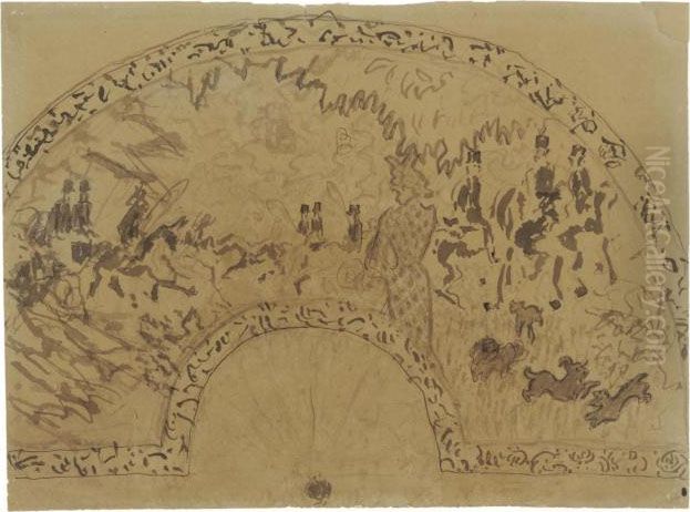 Le Parc, Etude Pour Un Eventail Oil Painting by Pierre Bonnard