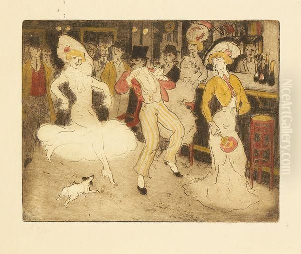 Le Cake Walk Au Bar Oil Painting by Georges Bottini