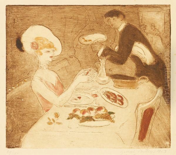 La Soupeuse Oil Painting by Georges Bottini