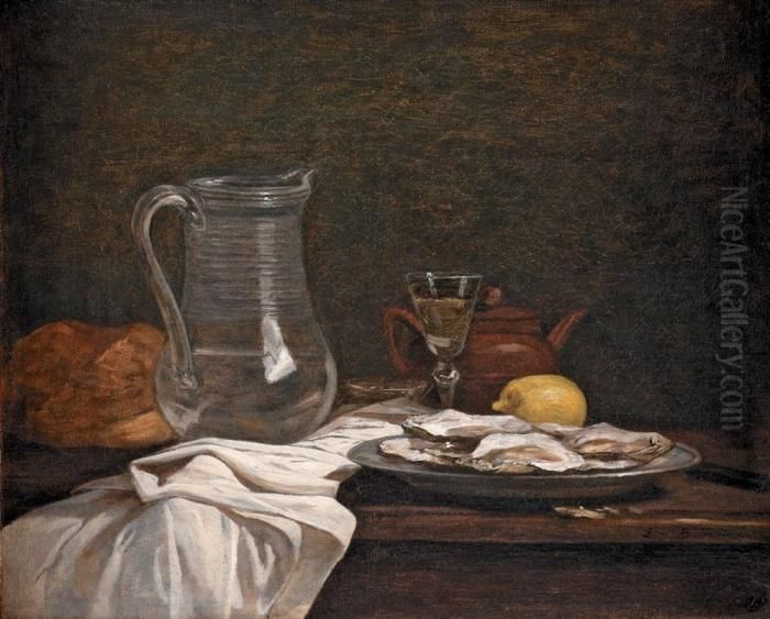 Nature Morte Aux Huitres Oil Painting by Eugene Boudin