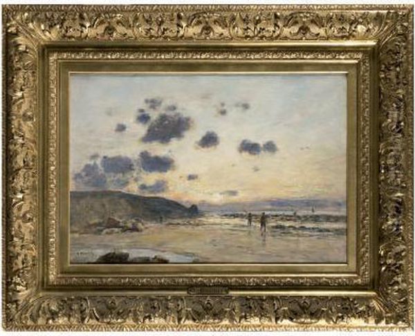 Le Soir A Etretat Oil Painting by Eugene Boudin
