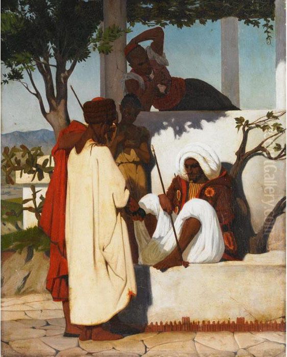 Arab Warriors Of Algers In The Sun Oil Painting by Gustave Clarence Rodolphe Boulanger