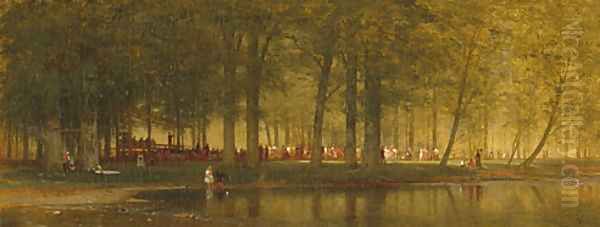 The Camp Meeting Oil Painting by Thomas Worthington Whittredge
