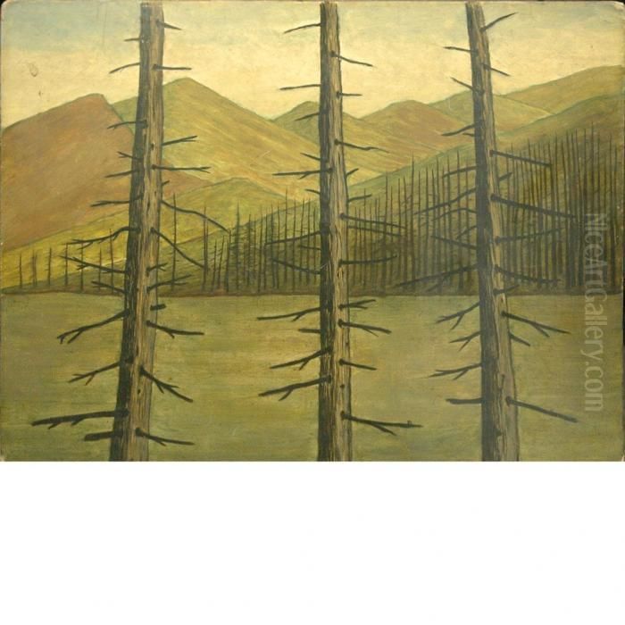 Looking Through The Pines Oil Painting by Emile Pierre Branchard