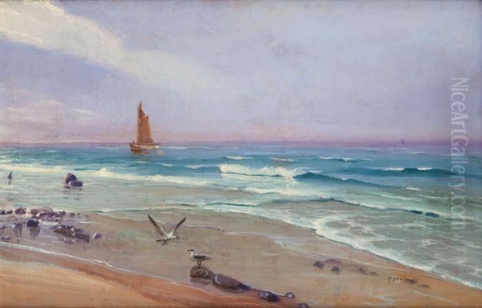 Mewy Nad Morzem Oil Painting by Roman Bratkowski