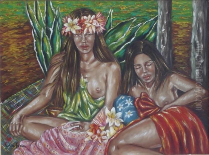 Bellezze Esotiche 
Olio Su Tela Oil Painting by Domenico Brusasorzi