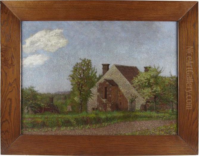 Pastoral Scene, Spring Oil Painting by Carlo Bugatti