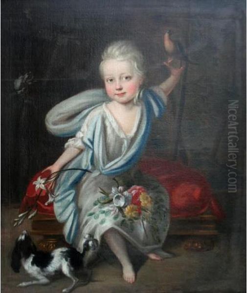 Portrait Of A Child Oil Painting by Robert Byng or Bing