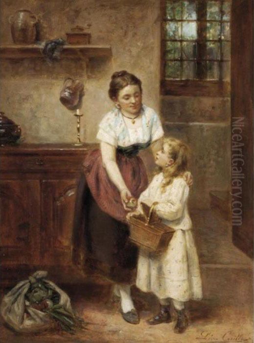 Her Picnic Basket Oil Painting by Leon Caille