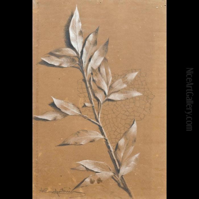 Ramoscello D'albero Oil Painting by Alcide Davide Campestrini