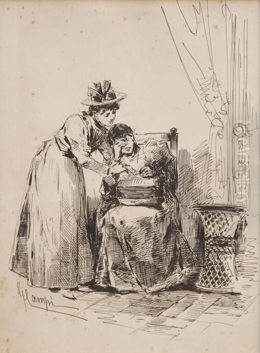 Figure Femminili Oil Painting by Giacomo Campi