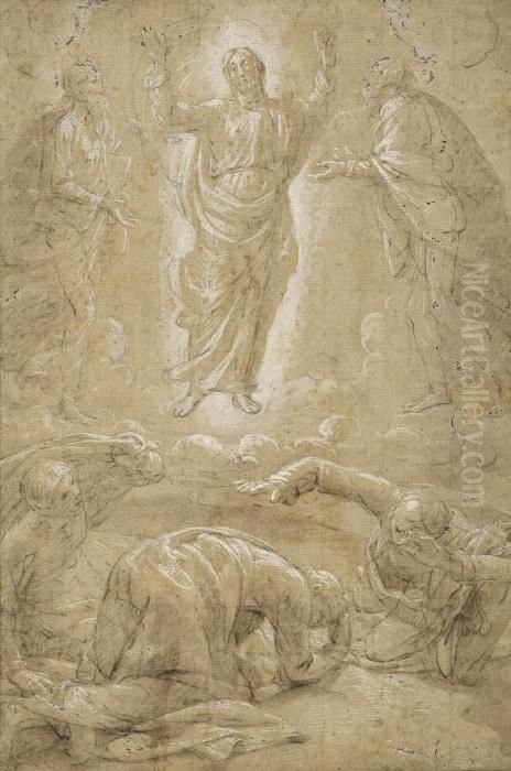 The Transfiguration Oil Painting by Simone Cantarini (Pesarese)