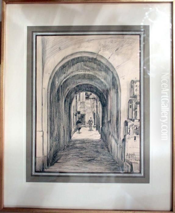 Carrer D'organs Oil Painting by Alexandre Cardunets Cazorla