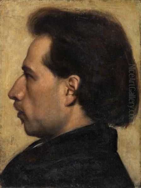 Profile Portrait Of A Young Man Oil Painting by Carolus Duran Charles Emile