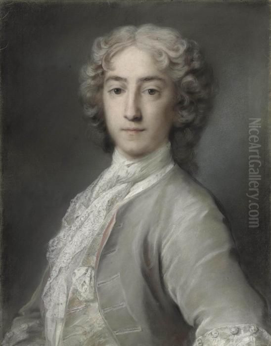 Portrait Of Lord Sidney 
Beauclerk (1703-1744), Half-length, In A Grey Velvet Coat And White 
Stock Oil Painting by Rosalba Carriera