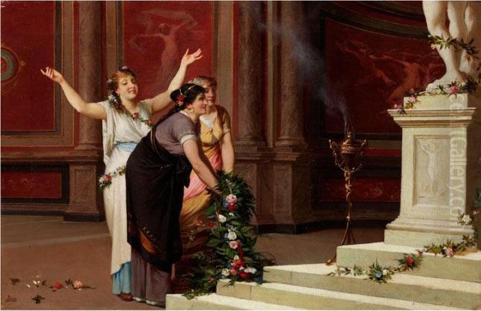 Das Venusopfer Oil Painting by Amos Cassioli