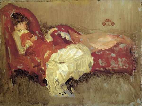 Note in Red, The Siesta Oil Painting by James Abbott McNeill Whistler