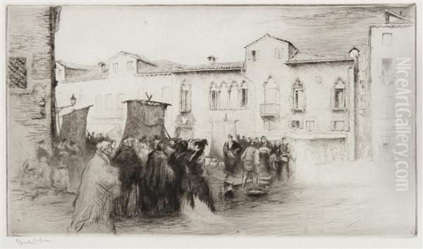 Venise, Campo Santa Margherita Oil Painting by Edgar Chahine