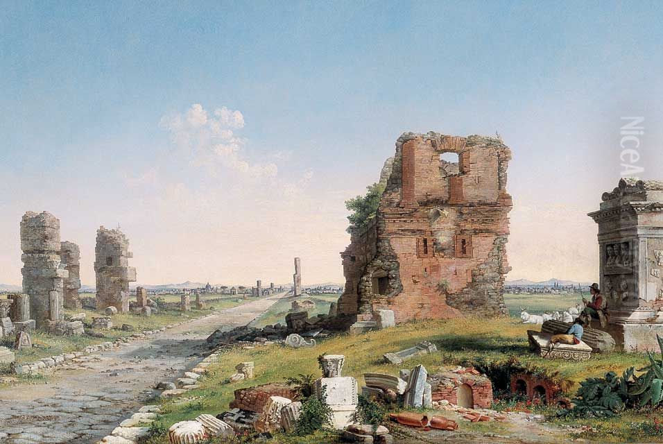 Via Appia Oil Painting by John Linton Chapman