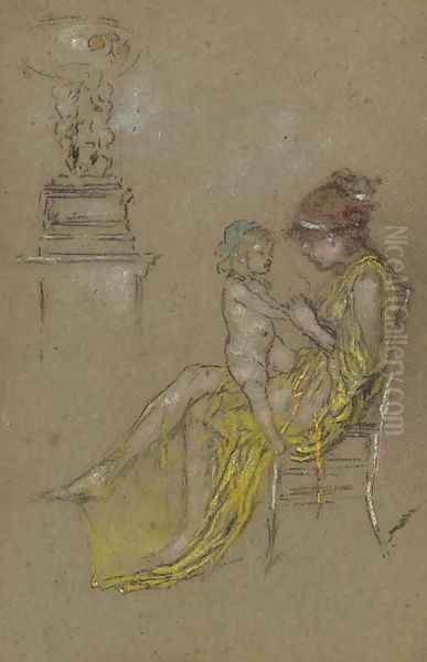 Mother and Child Oil Painting by James Abbott McNeill Whistler