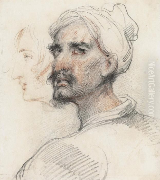 Portrait Of A Man In A Turban Oil Painting by George Chinnery