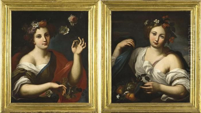 Allegoria Della Primavera 
 Allegoria Dell'autunno Oil Painting by Carlo Cignani