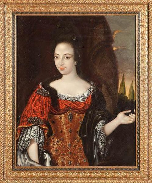 Retrato De Dama Con Corpino Y Vestido Rojo Oil Painting by Pier Francesco Cittadini