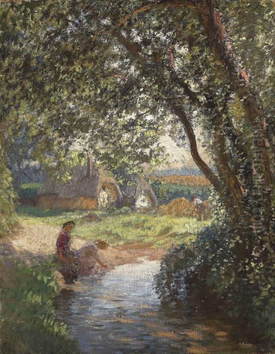 The Little Pool Oil Painting by George Clausen