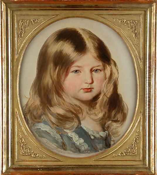 Princess Amalie von Sachsen-Coburg-Gotha Oil Painting by Franz Xavier Winterhalter