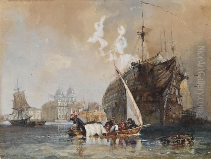 H.m.s. 
Dreadnought Oil Painting by William Collingwood Smith