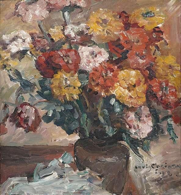 Zinnien Oil Painting by Lovis (Franz Heinrich Louis) Corinth