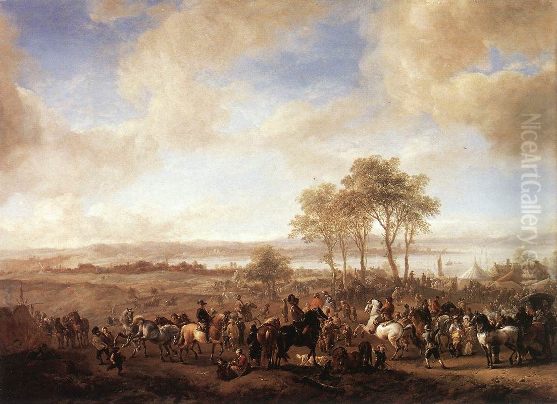 The Horse Fair Oil Painting by Philips Wouwerman