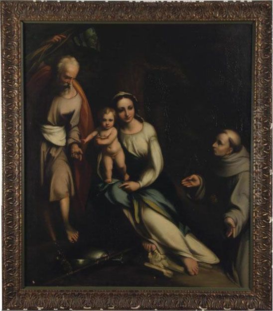 The Rest On The Flight Into Egypt With Saint Francis Oil Painting by Antonio Allegri da Correggio