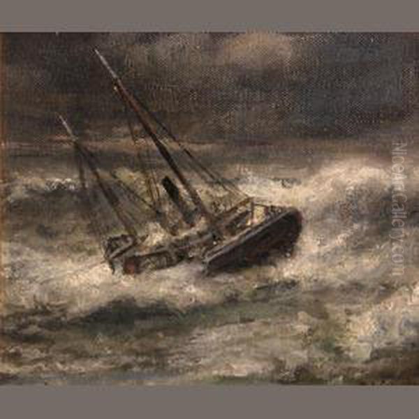 The Aberdeen In Rough Seas Oil Painting by William Coulter