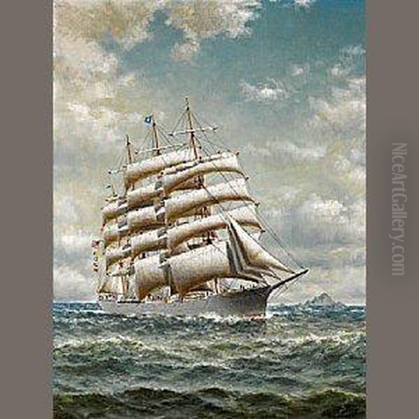 The Four-masted Bark Oil Painting by William Coulter
