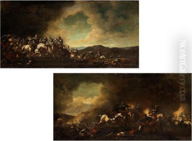 Gemaldepaar Oil Painting by Jacques Courtois