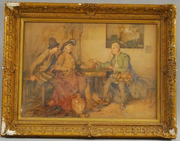 Odd Saying By Three Pilgrims Oil Painting by Albert E. Cox