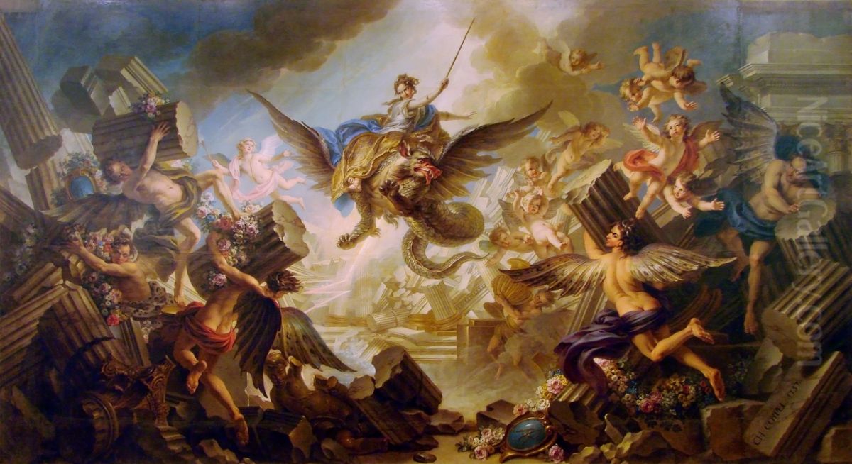 The Destruction Of The Palace Of Armida Oil Painting by Charles-Antoine Coypel