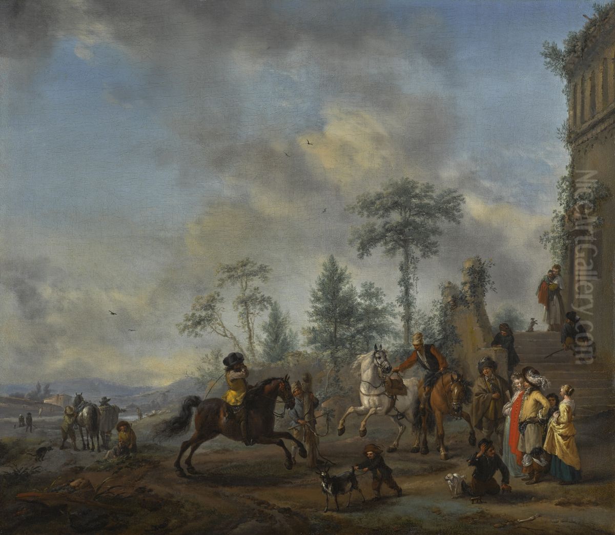 The riding school Oil Painting by Philips Wouwerman