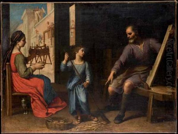 Sacra Famiglia Oil Painting by Domenico Cresti (see Passignano)