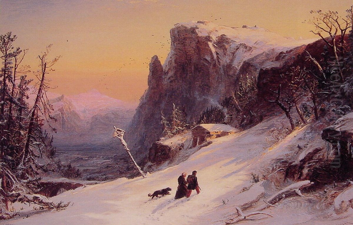 Winter In Switzerland Oil Painting by Jasper Francis Cropsey